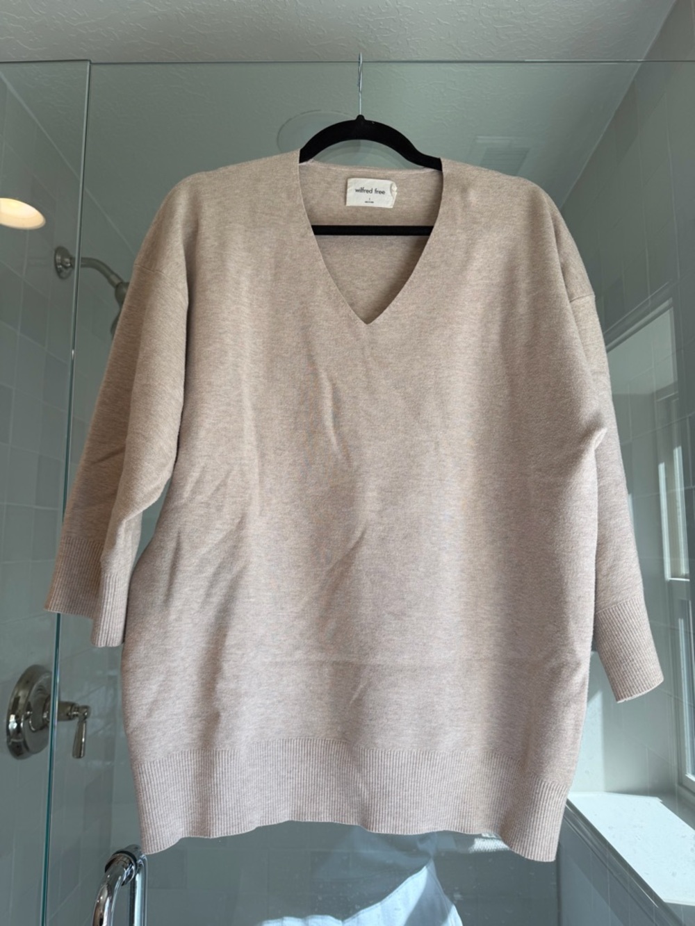 Wilfred V-Neck Knit Sweater - Neutral Beige
